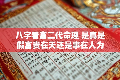 八字看富二代命理 是真是假富贵在天还是事在人为