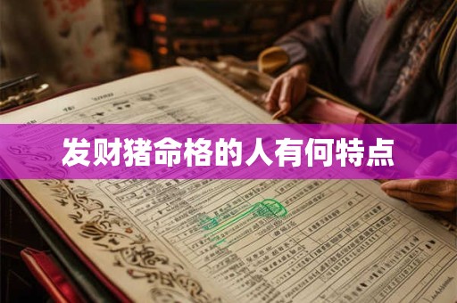 发财猪命格的人有何特点