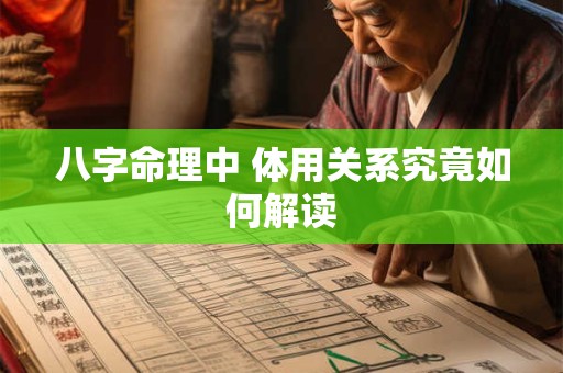 八字命理中 体用关系究竟如何解读