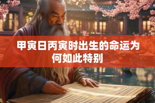 甲寅日丙寅时出生的命运为何如此特别