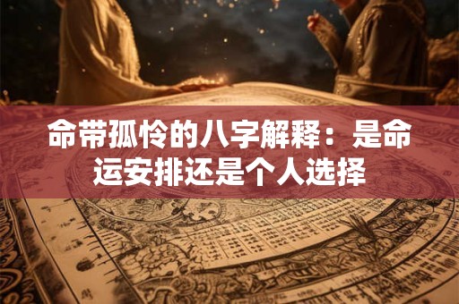 命带孤怜的八字解释：是命运安排还是个人选择