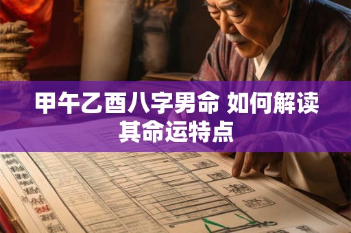 甲午乙酉八字男命 如何解读其命运特点