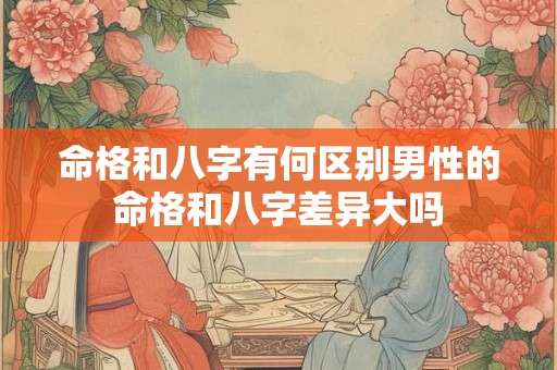 命格和八字有何区别男性的命格和八字差异大吗