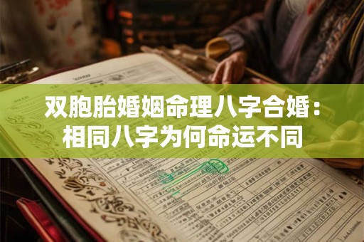 双胞胎婚姻命理八字合婚：相同八字为何命运不同