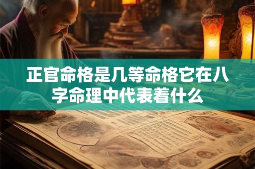 正官命格是几等命格它在八字命理中代表着什么