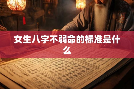 女生八字不弱命的标准是什么