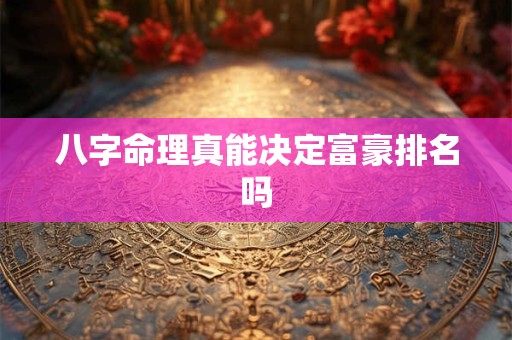 八字命理真能决定富豪排名吗