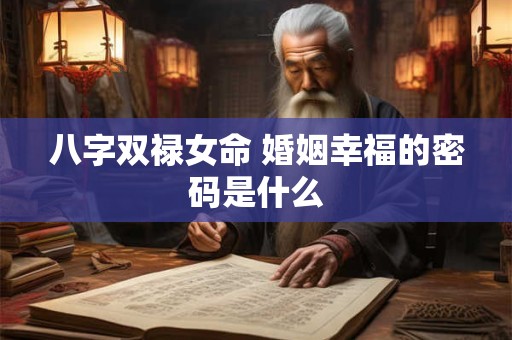 八字双禄女命 婚姻幸福的密码是什么