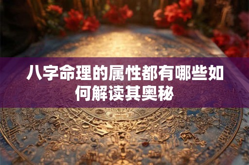 八字命理的属性都有哪些如何解读其奥秘