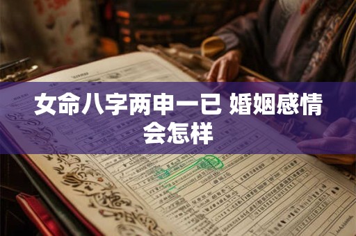 女命八字两申一已 婚姻感情会怎样
