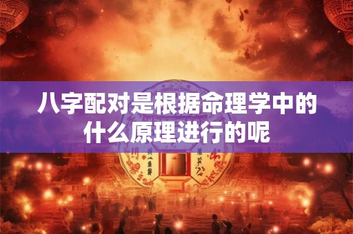 八字配对是根据命理学中的什么原理进行的呢