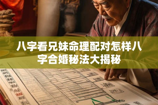 八字看兄妹命理配对怎样八字合婚秘法大揭秘