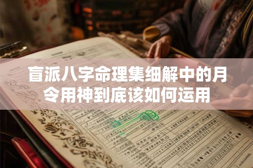 盲派八字命理集细解中的月令用神到底该如何运用