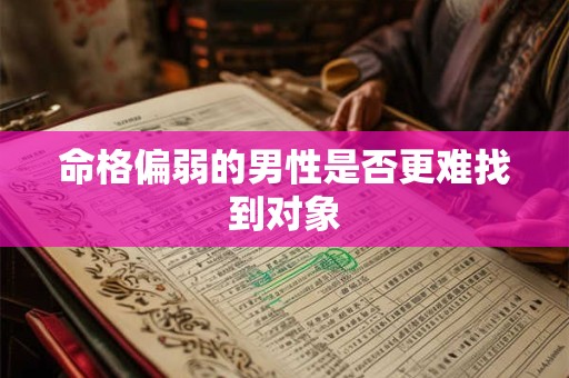 命格偏弱的男性是否更难找到对象