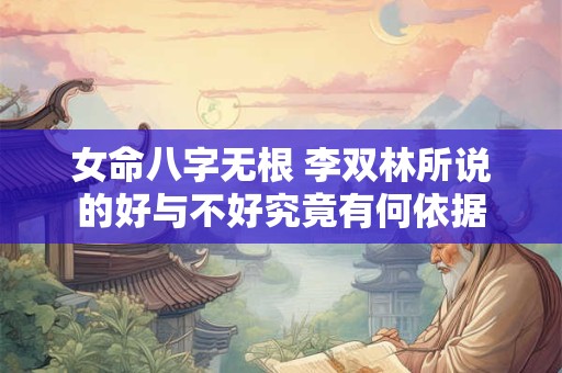 女命八字无根 李双林所说的好与不好究竟有何依据
