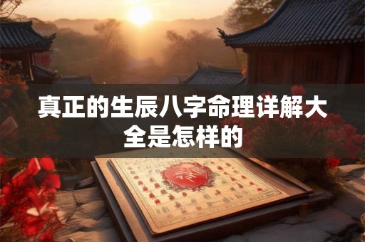 真正的生辰八字命理详解大全是怎样的