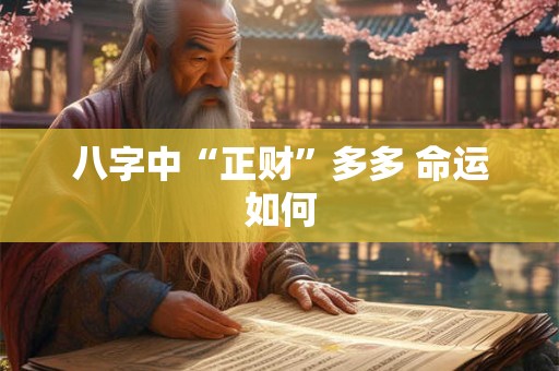 八字中“正财”多多 命运如何