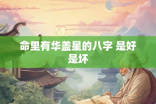 命里有华盖星的八字 是好是坏