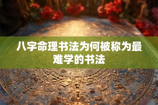八字命理书法为何被称为最难学的书法