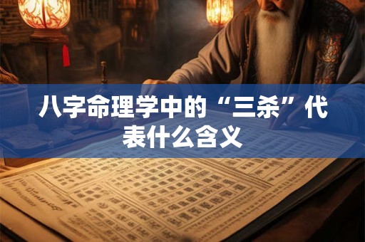 八字命理学中的“三杀”代表什么含义