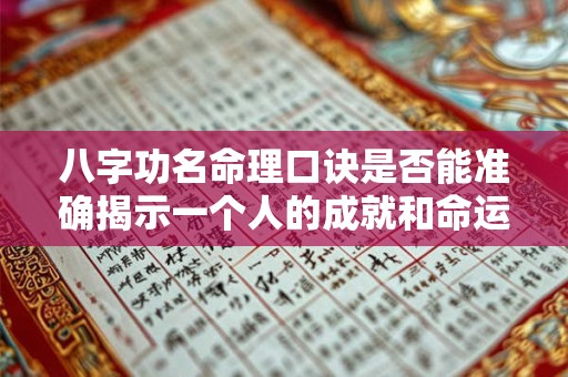 八字功名命理口诀是否能准确揭示一个人的成就和命运