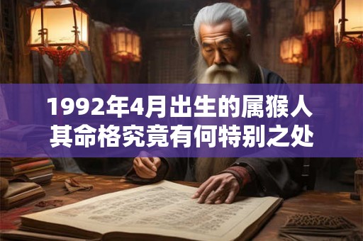 1992年4月出生的属猴人 其命格究竟有何特别之处
