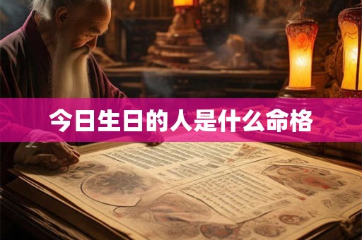 今日生日的人是什么命格