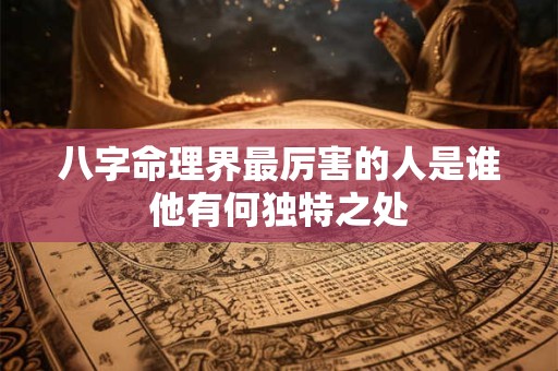八字命理界最厉害的人是谁他有何独特之处