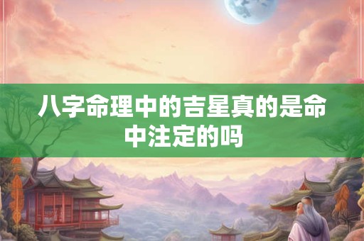 八字命理中的吉星真的是命中注定的吗
