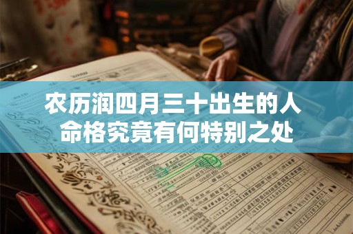 农历润四月三十出生的人 命格究竟有何特别之处