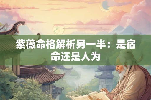 紫薇命格解析另一半：是宿命还是人为