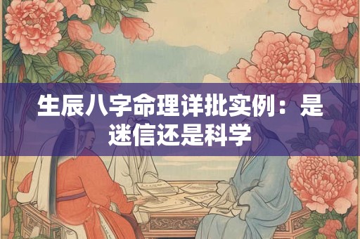 生辰八字命理详批实例：是迷信还是科学