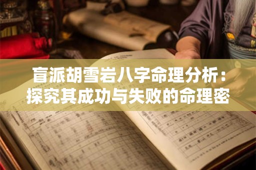 盲派胡雪岩八字命理分析：探究其成功与失败的命理密码