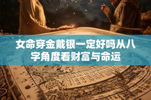 女命穿金戴银一定好吗从八字角度看财富与命运