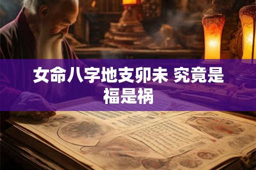 女命八字地支卯未 究竟是福是祸