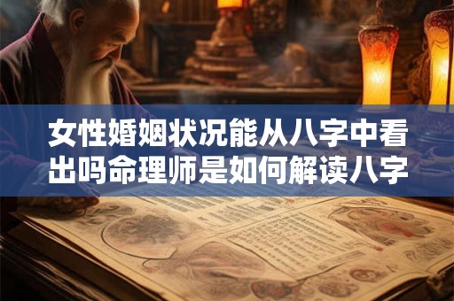 女性婚姻状况能从八字中看出吗命理师是如何解读八字与婚姻的关系的