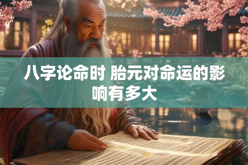 八字论命时 胎元对命运的影响有多大
