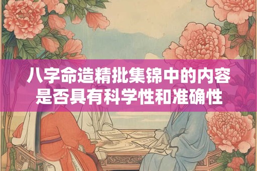 八字命造精批集锦中的内容是否具有科学性和准确性