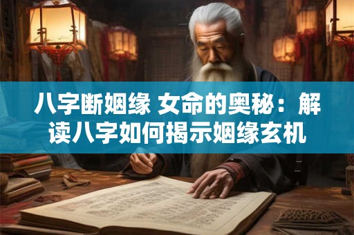八字断姻缘 女命的奥秘：解读八字如何揭示姻缘玄机