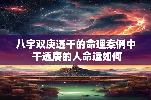 八字双庚透干的命理案例中 干透庚的人命运如何