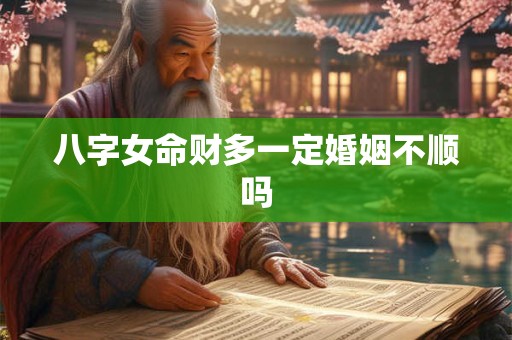 八字女命财多一定婚姻不顺吗