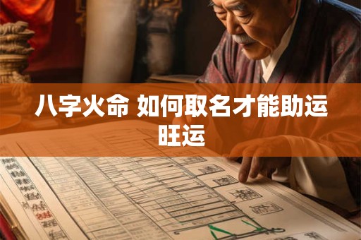 八字火命 如何取名才能助运旺运
