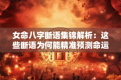 女命八字断语集锦解析：这些断语为何能精准预测命运