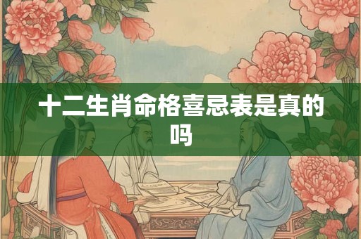 十二生肖命格喜忌表是真的吗
