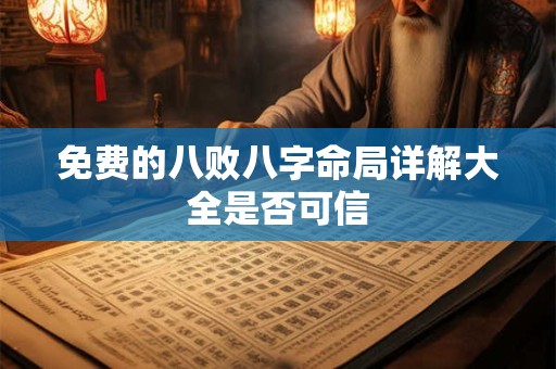 免费的八败八字命局详解大全是否可信