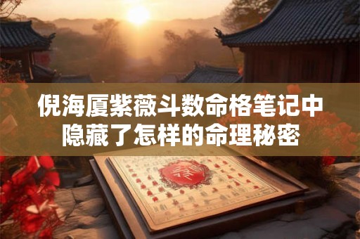倪海厦紫薇斗数命格笔记中隐藏了怎样的命理秘密