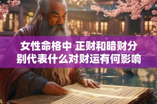 女性命格中 正财和暗财分别代表什么对财运有何影响