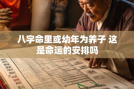 八字命里或幼年为养子 这是命运的安排吗