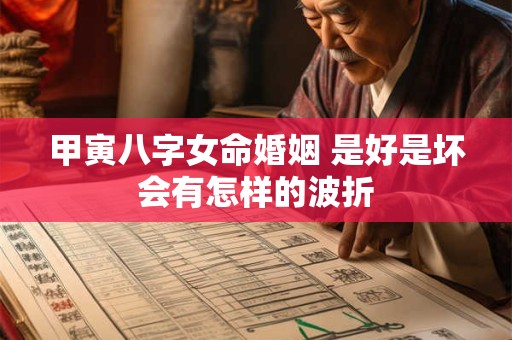 甲寅八字女命婚姻 是好是坏会有怎样的波折