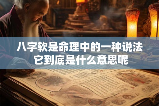 八字软是命理中的一种说法 它到底是什么意思呢